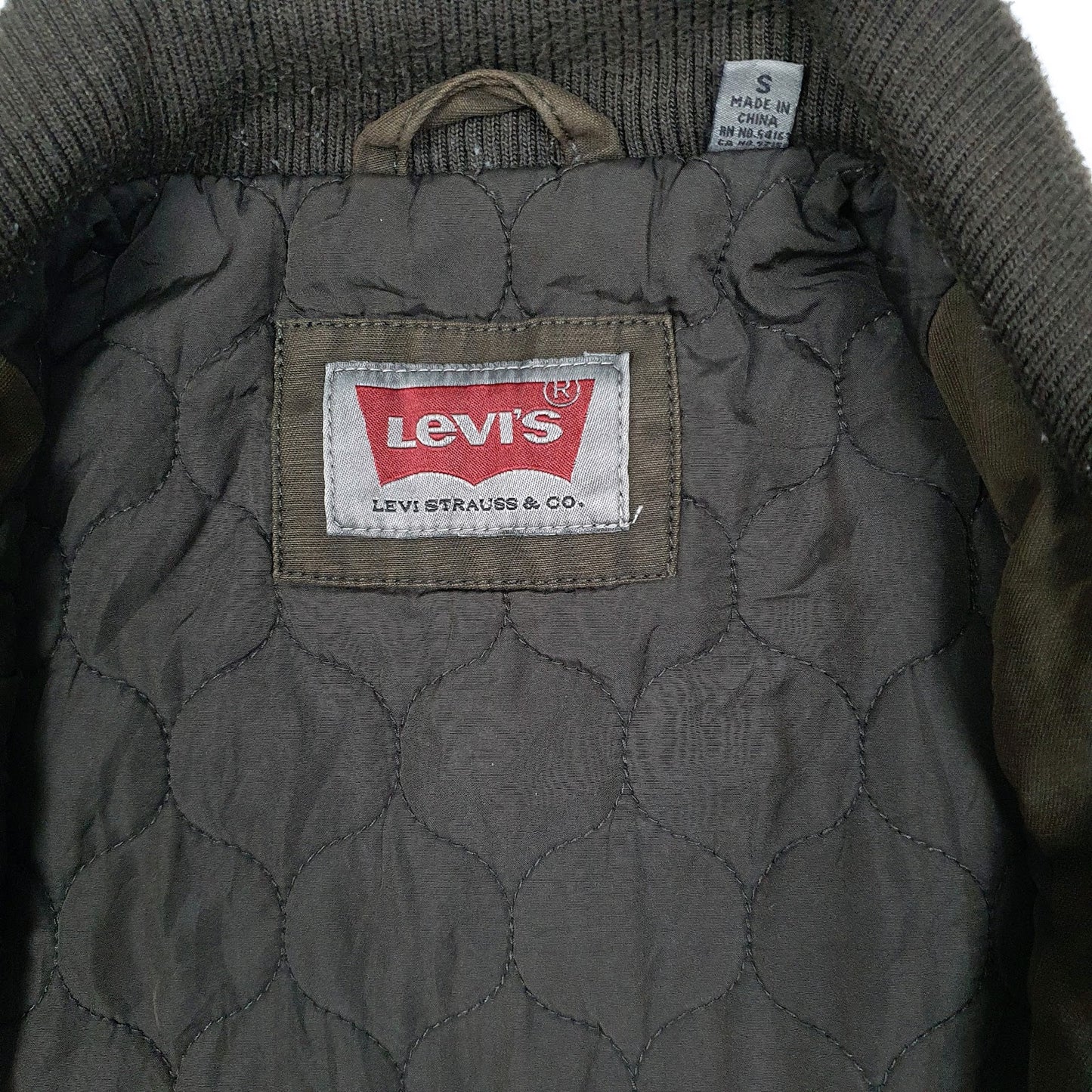 Mens Brown Levis Military Bomber  Coat