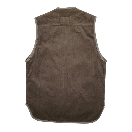 Mens Grey Levis Vest Bodywarmer Corduroy Sherpa Lined Vintage 90s  Coat