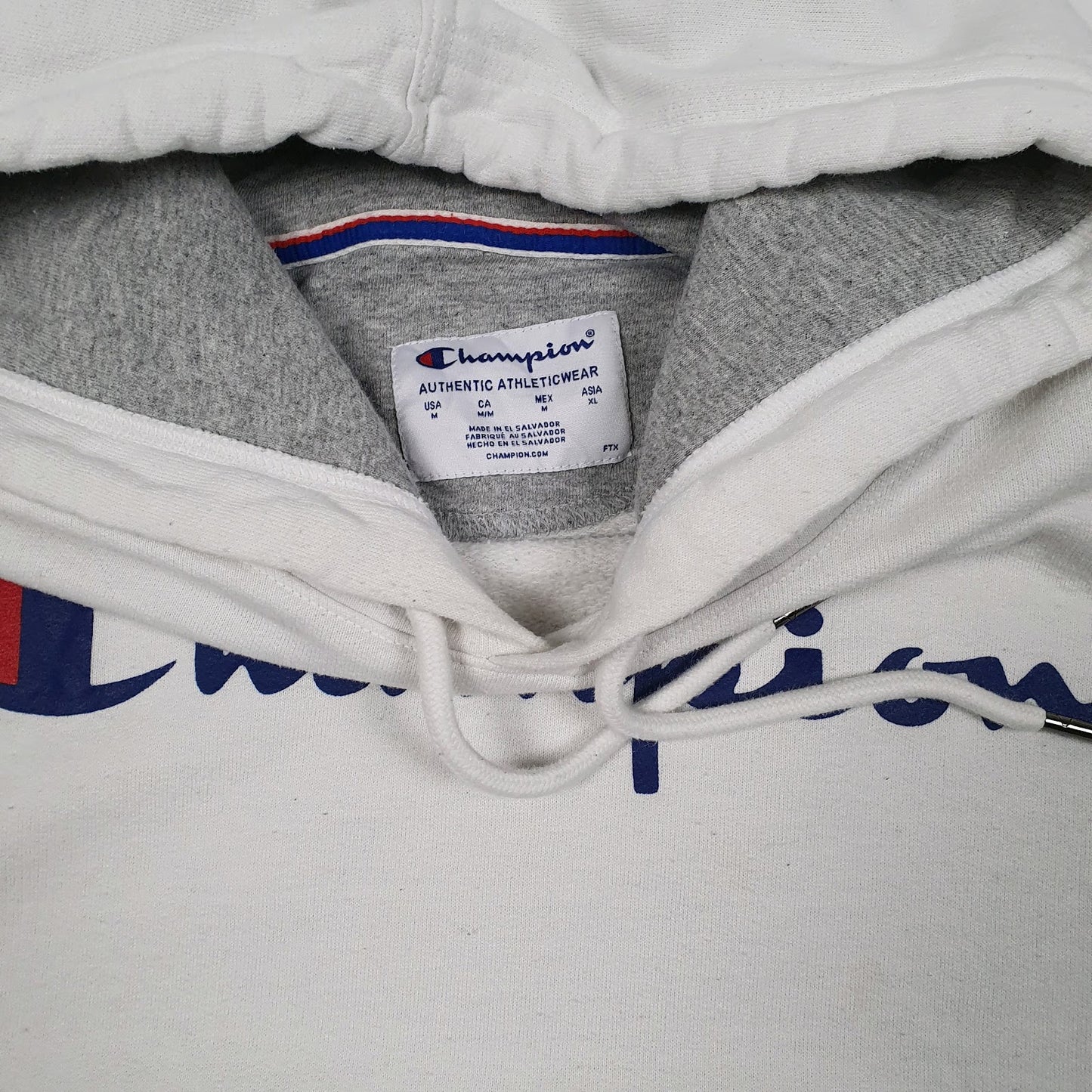 Mens White Champion  Hoodie Jumper