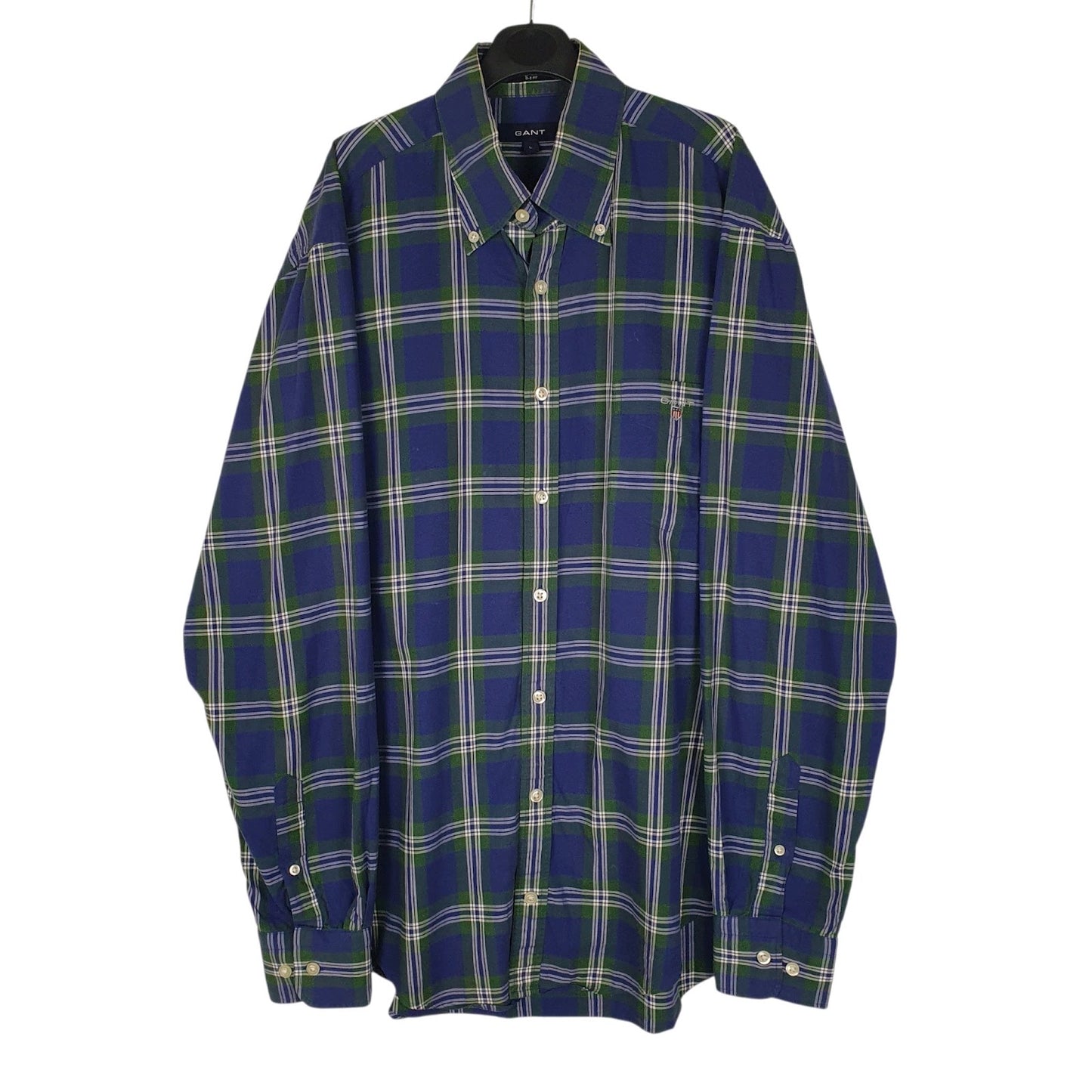 Mens Navy GANT Burlington Twill Long Sleeve Shirt