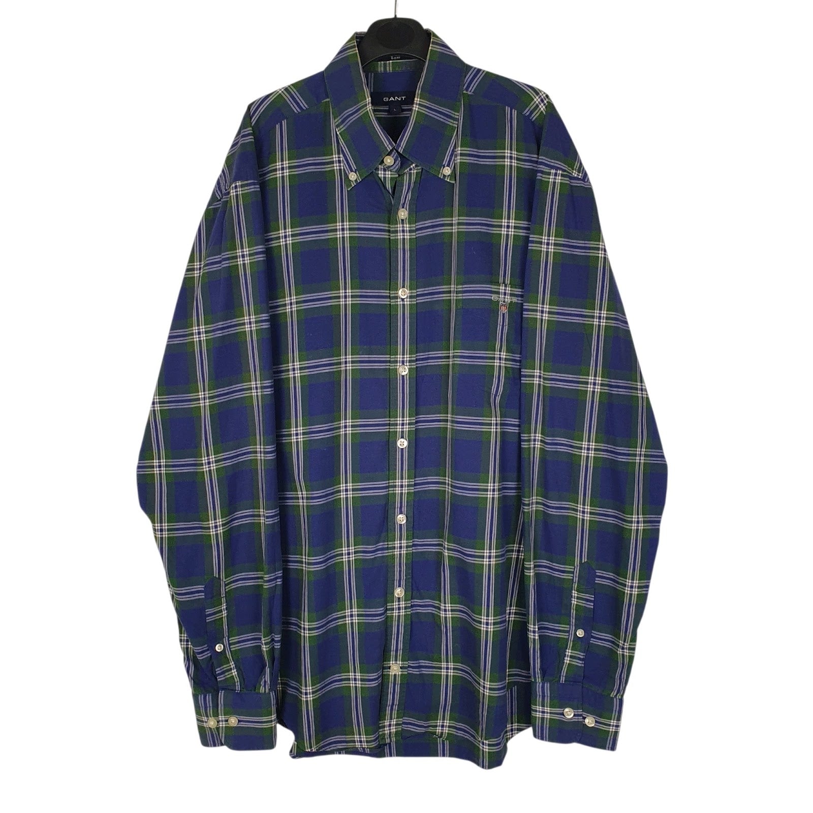 Mens Navy GANT Burlington Twill Long Sleeve Shirt