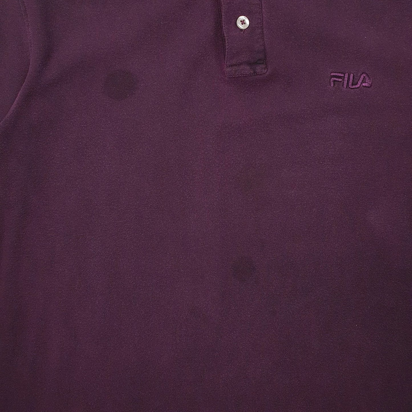 Mens Purple Fila  Cardigan Polo Shirt