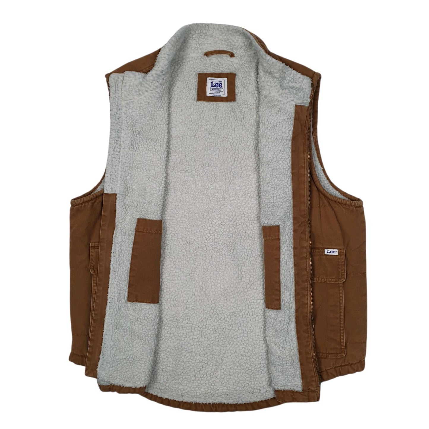 Mens Grey Lee Vest Bodywarmer Sherpa Lined  Coat