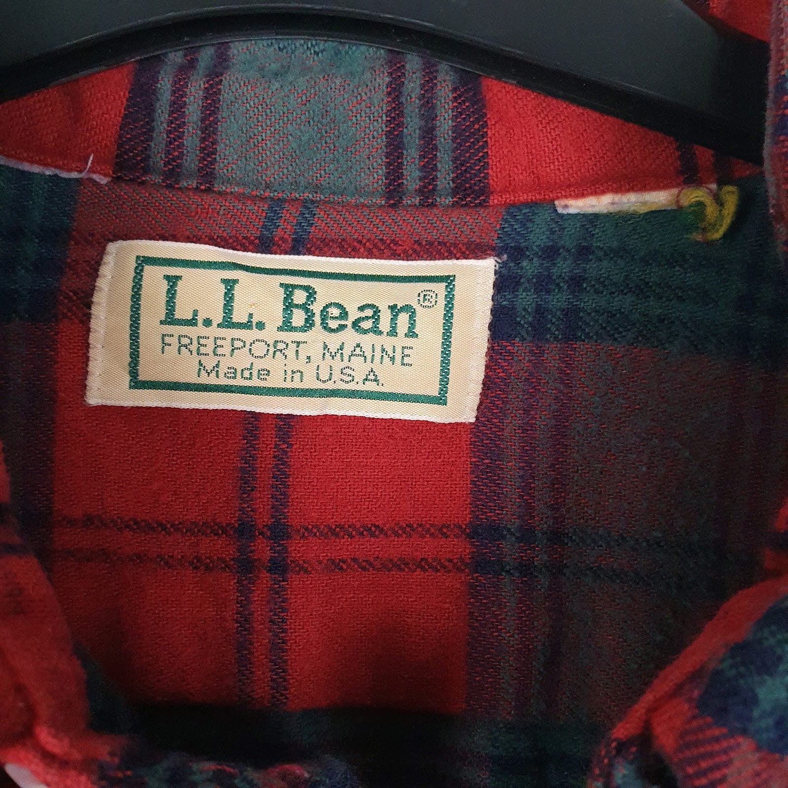 Mens Red L.L.Bean Flannel Vintage 90s  Shirt