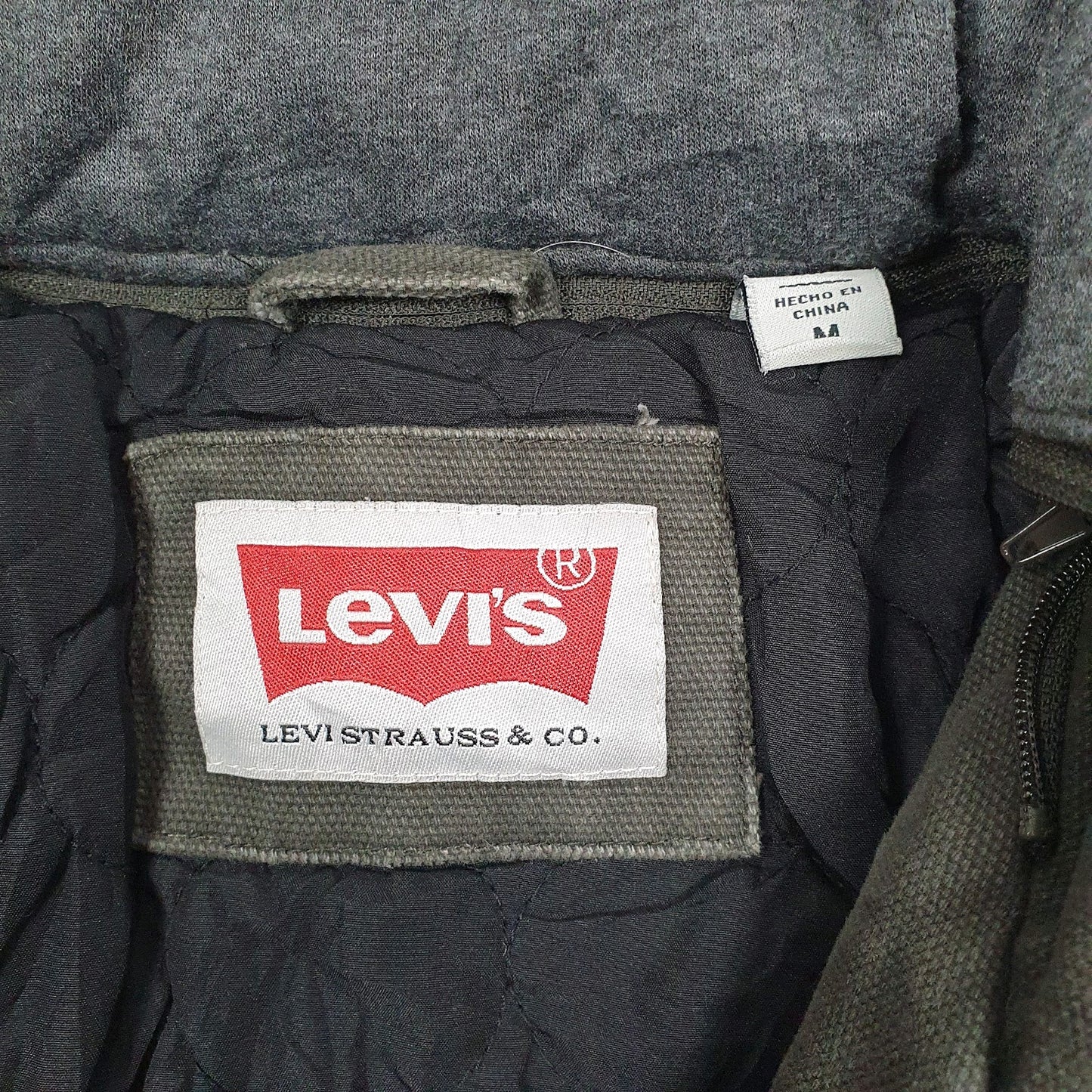 Mens Grey Levis Padded  Coat