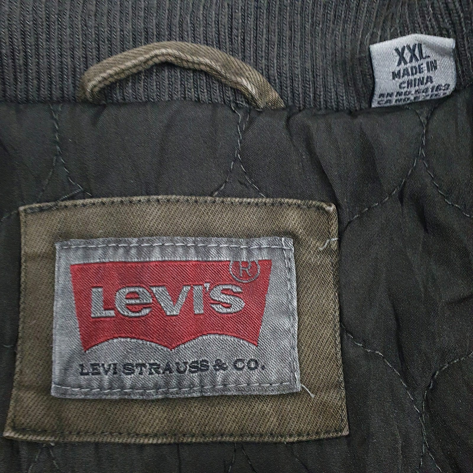 Mens Green Levis Padded Crewneck Coat