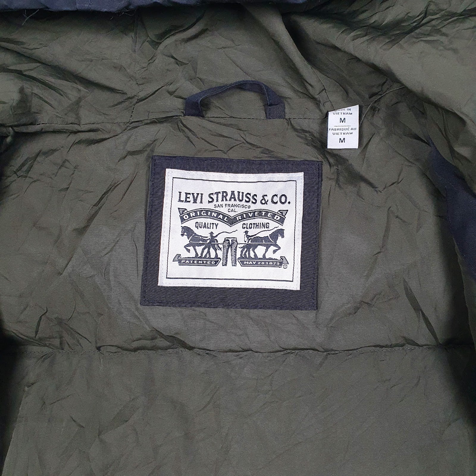 Mens Black Levis Arctic Parka  Coat