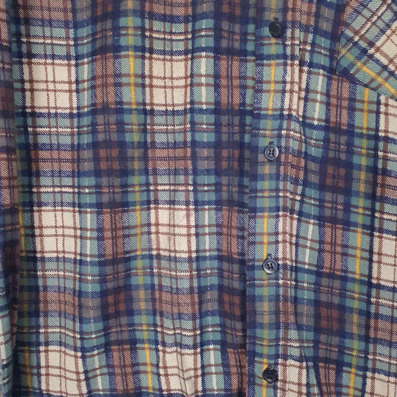 Mens Beige Smart Shirt Vintage Flannel  Shirt