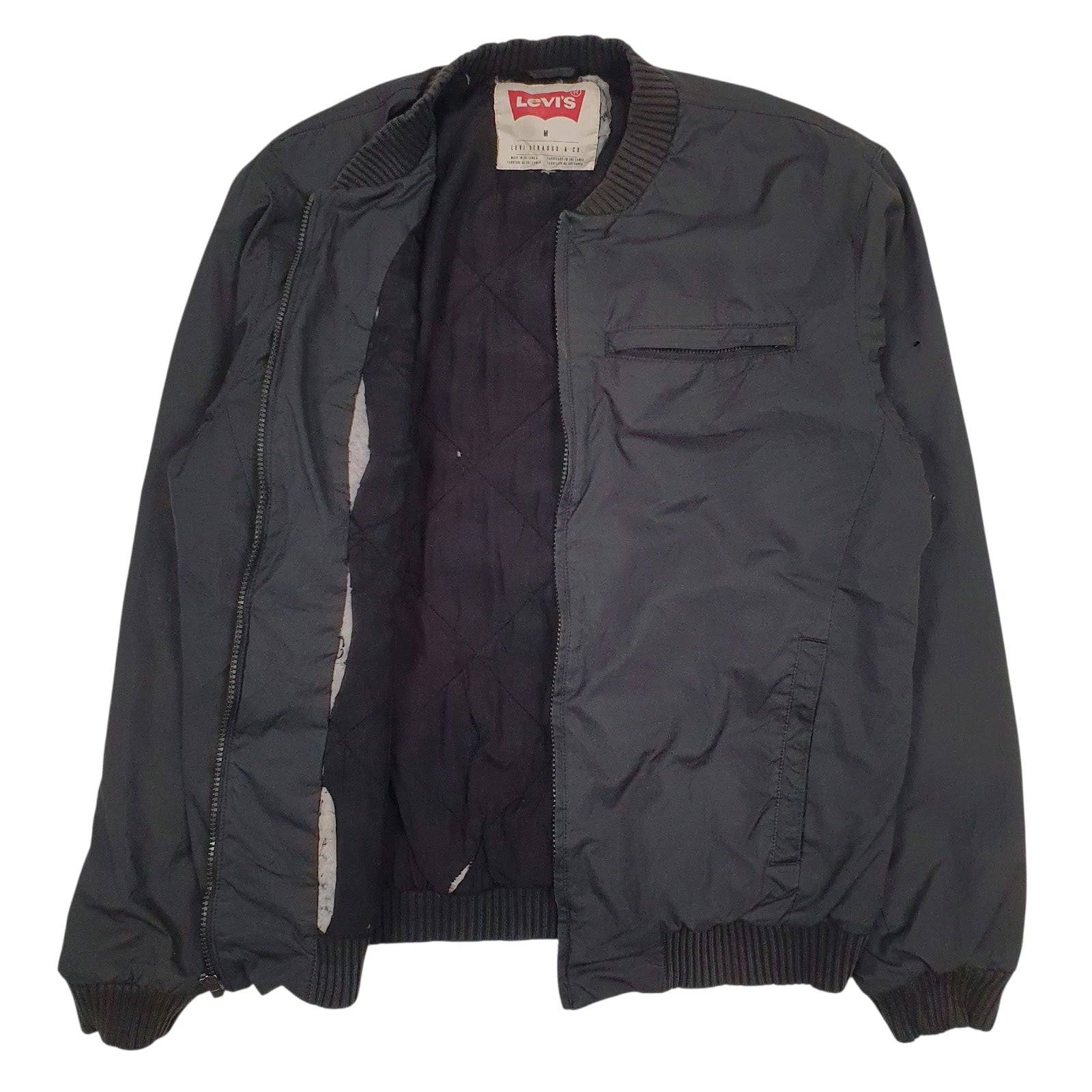 Mens Black Levis   Coat