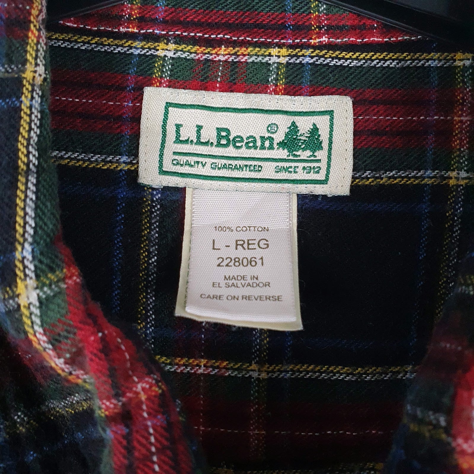 Mens Black L.L.Bean Flannel  Shirt
