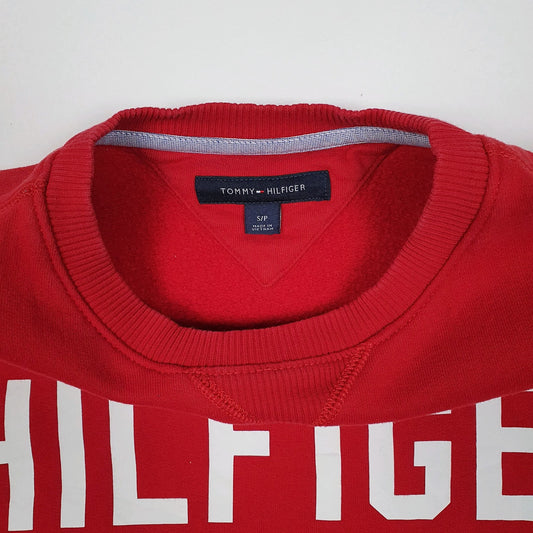 Mens Red Tommy Hilfiger  Crewneck Jumper