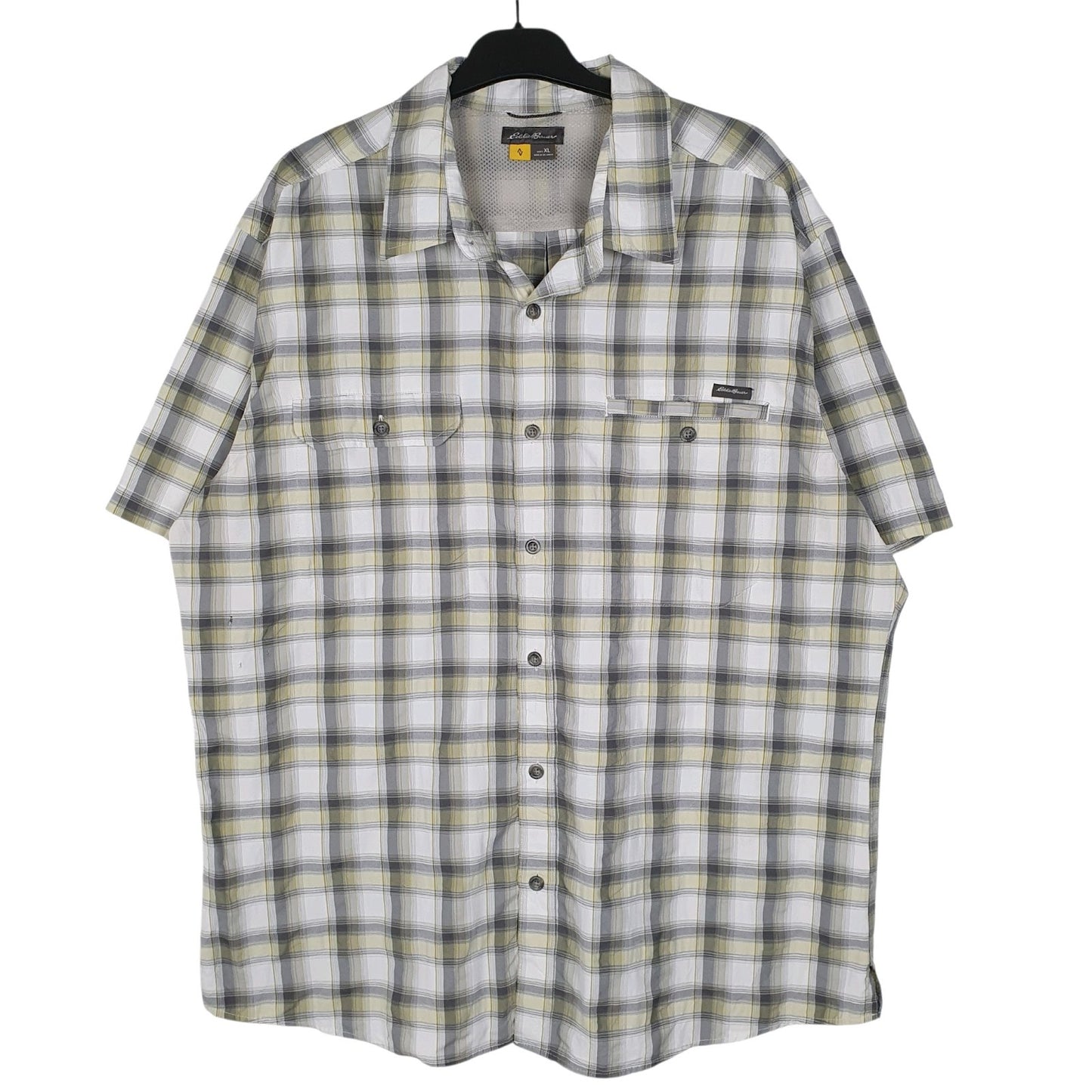 Mens Grey Eddie Bauer Hiking Walking Short Sleeve Shirt