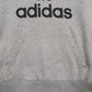 Mens Grey Adidas Spellout Hoodie Jumper