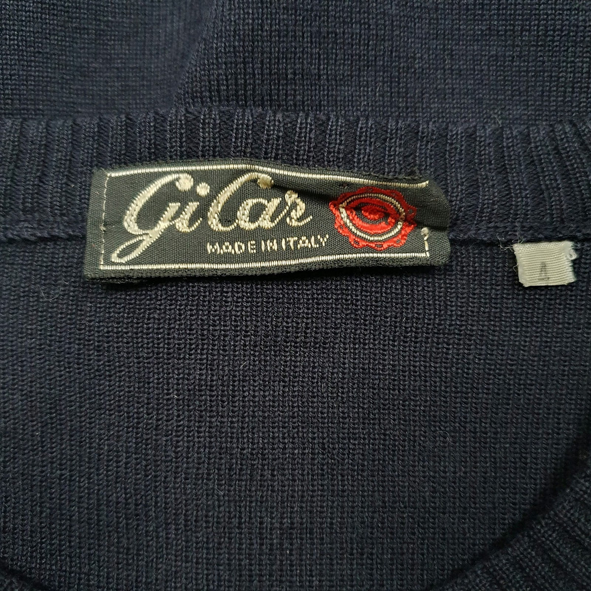 Mens Navy Gicar Vintage Crewneck Jumper