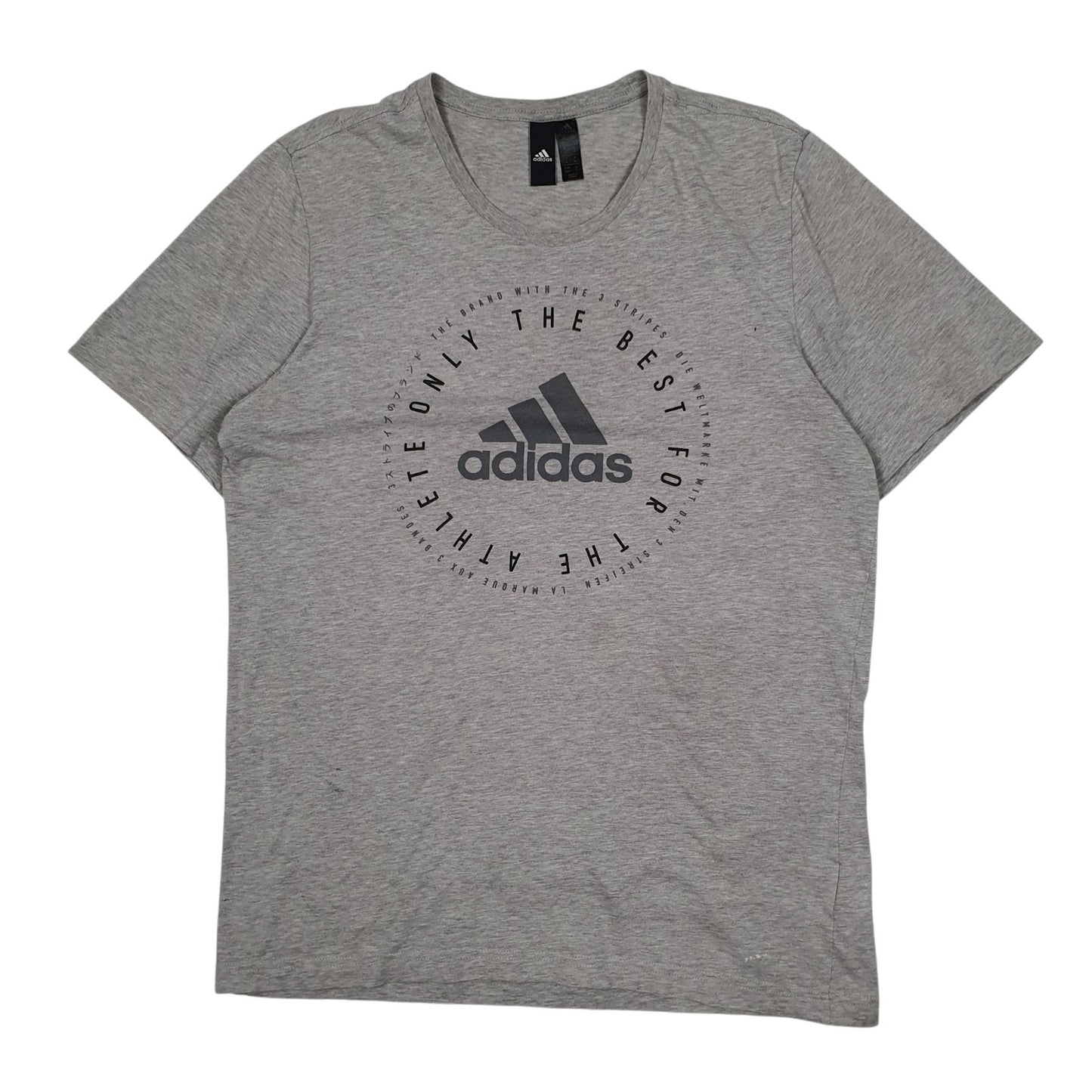 Mens Grey Adidas  Short Sleeve T Shirt