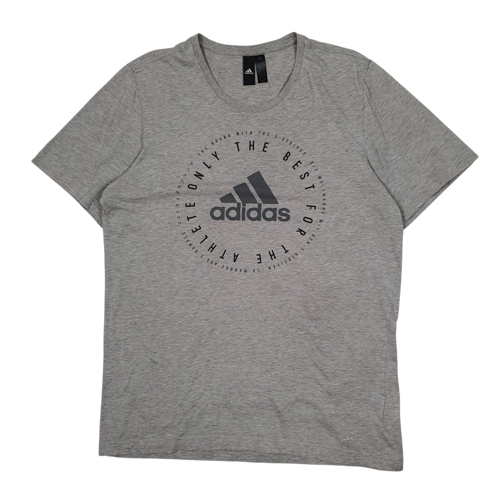 Mens Grey Adidas  Short Sleeve T Shirt