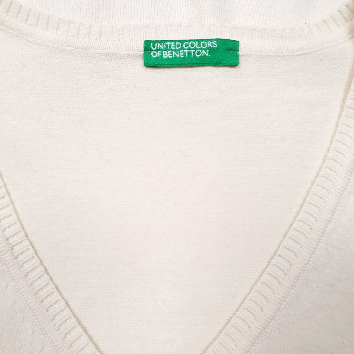 Womens Cream United Colors Of Benetton  V Neck Jumper