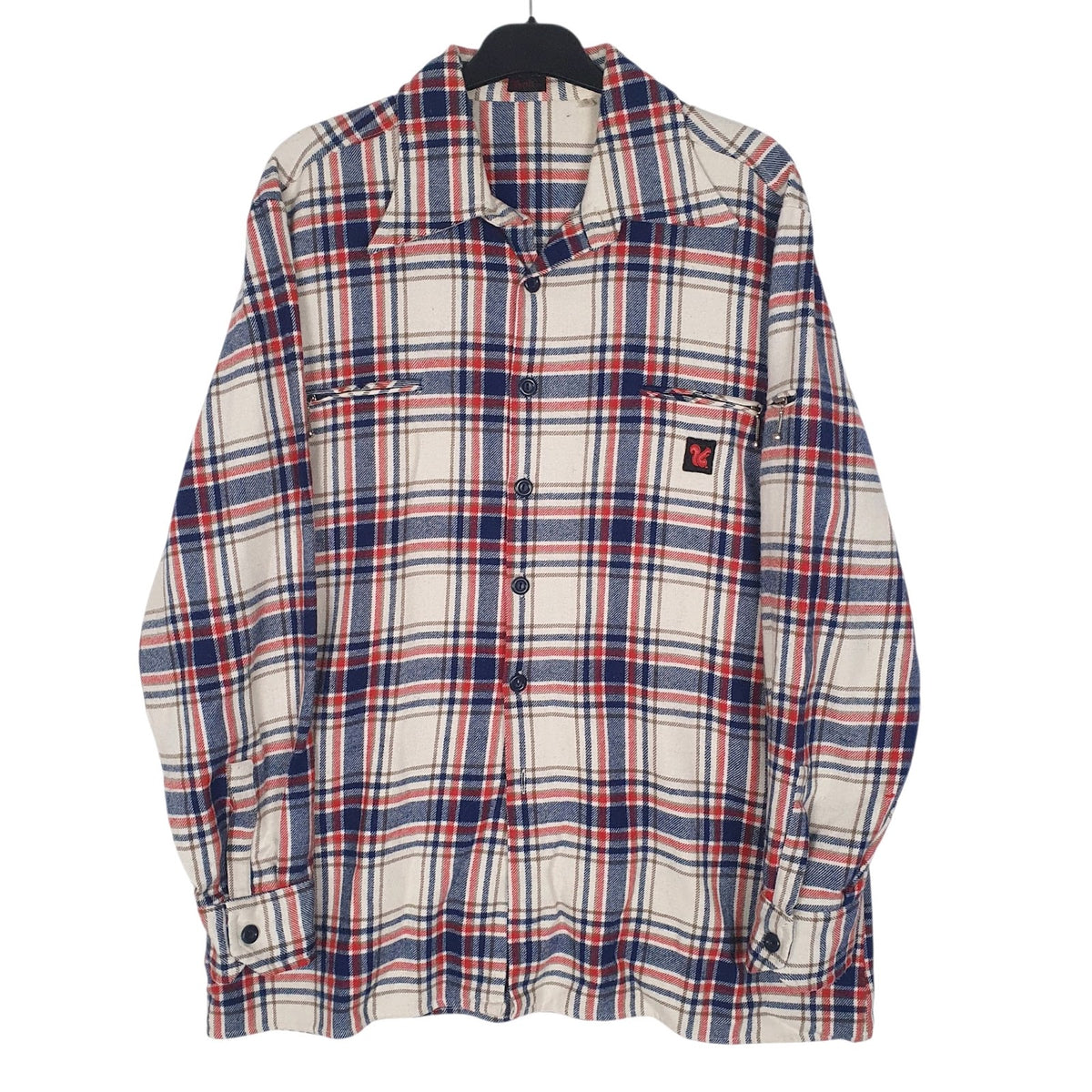 Mens Beige Bailo Vintage Flannel Long Sleeve Shirt