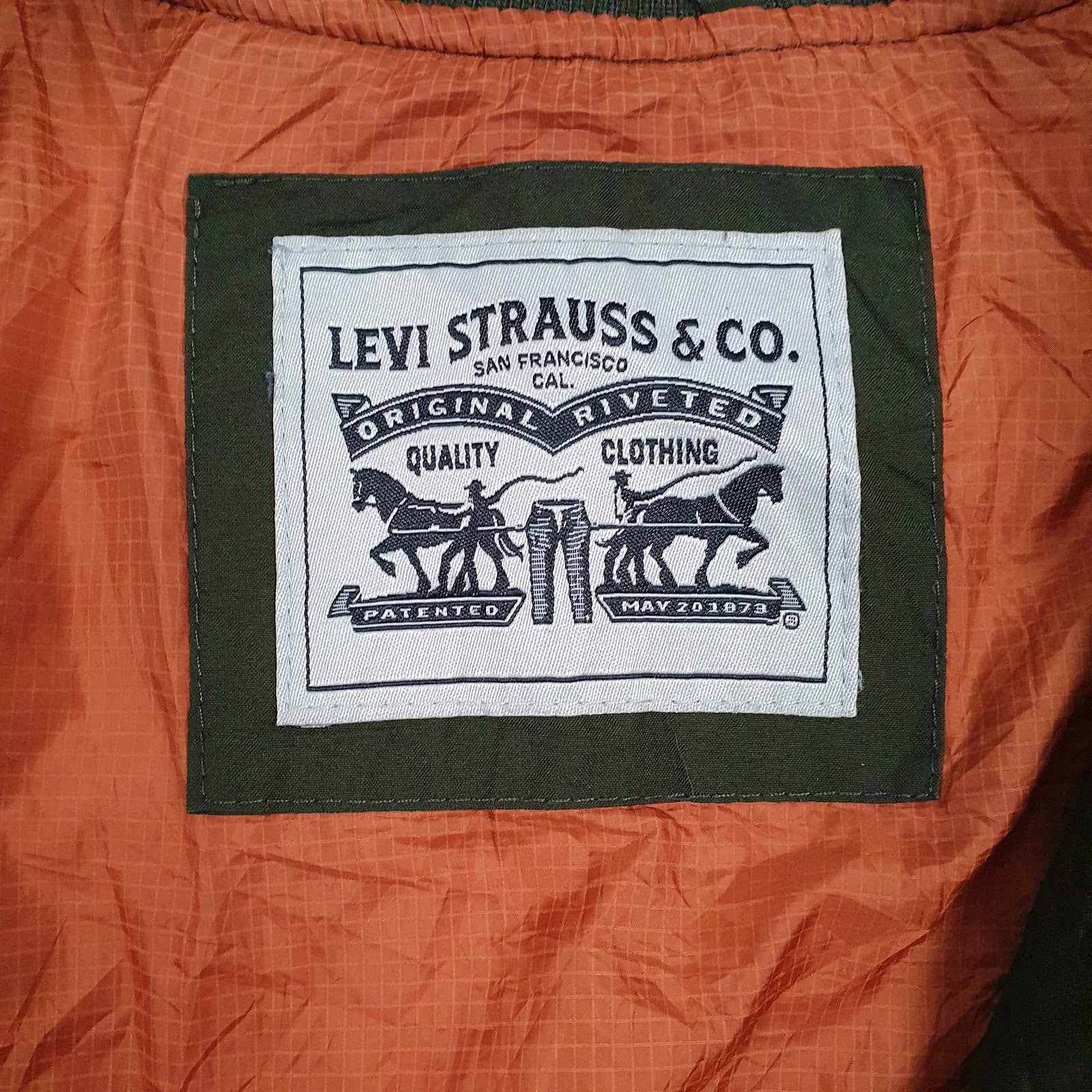 Mens Green Levis Padded  Coat
