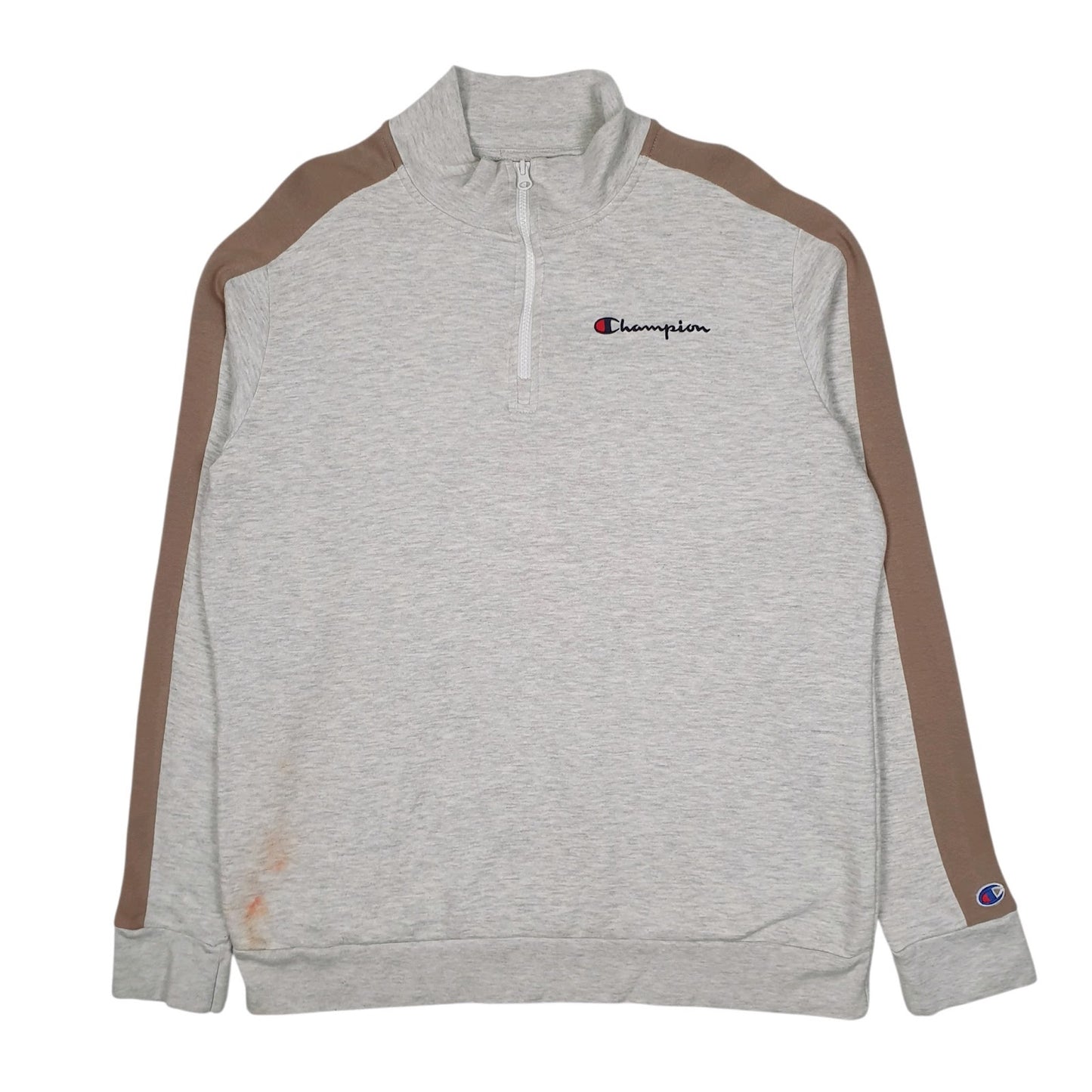 Mens Grey Champion  Quarter Zip Jumper