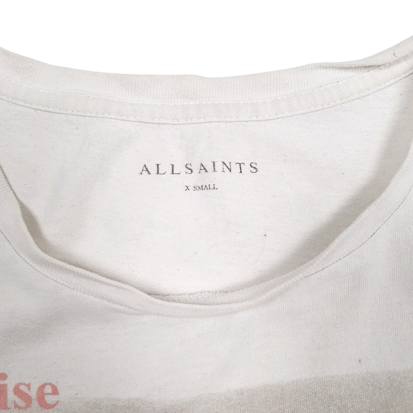 Mens White All Saints   T Shirt