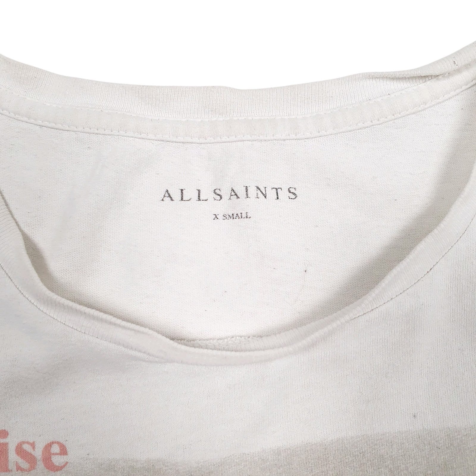 Mens White All Saints   T Shirt