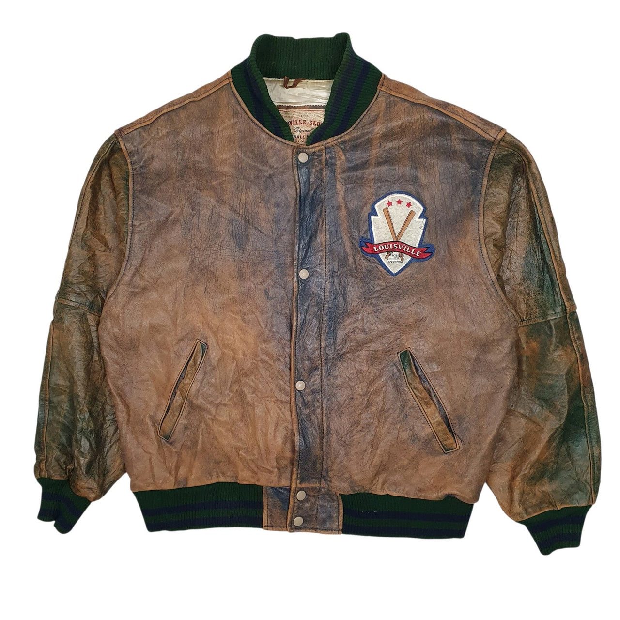 Mens Brown Cooper Collections Louisville Slugger Vintage 90s  Coat