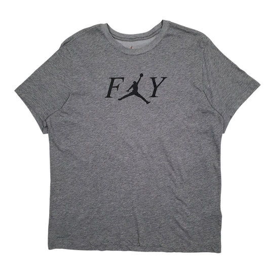 Mens Grey Nike Air Jordan Basketball Short Sleeve T Shirt