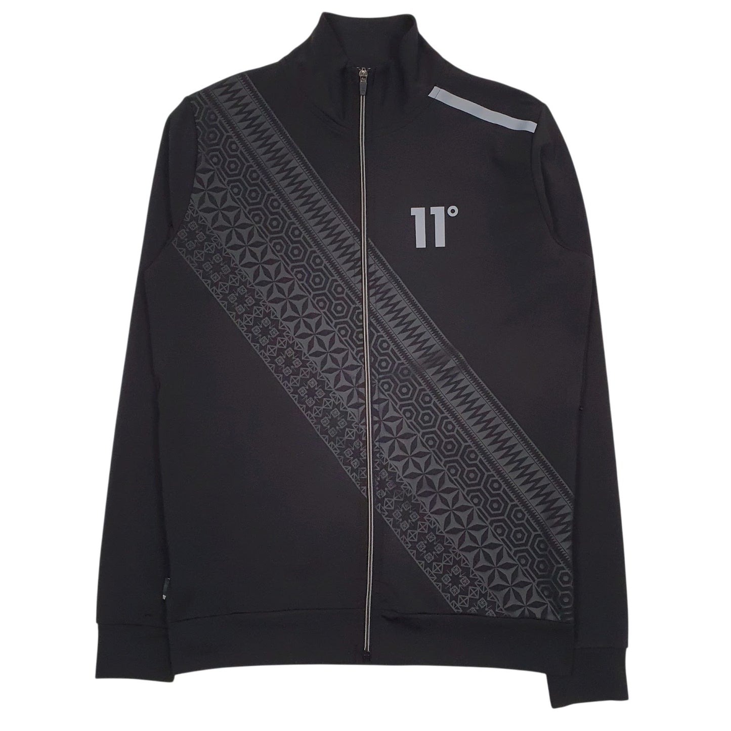 Mens Black Eleven Degrees  Full Zip Jumper