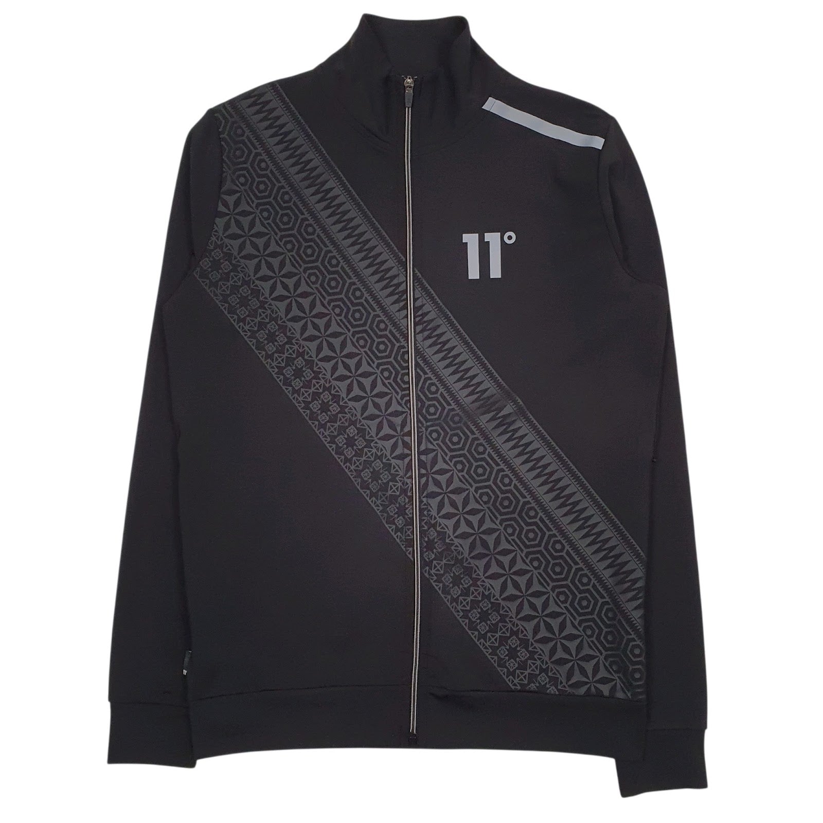 Mens Black Eleven Degrees  Full Zip Jumper