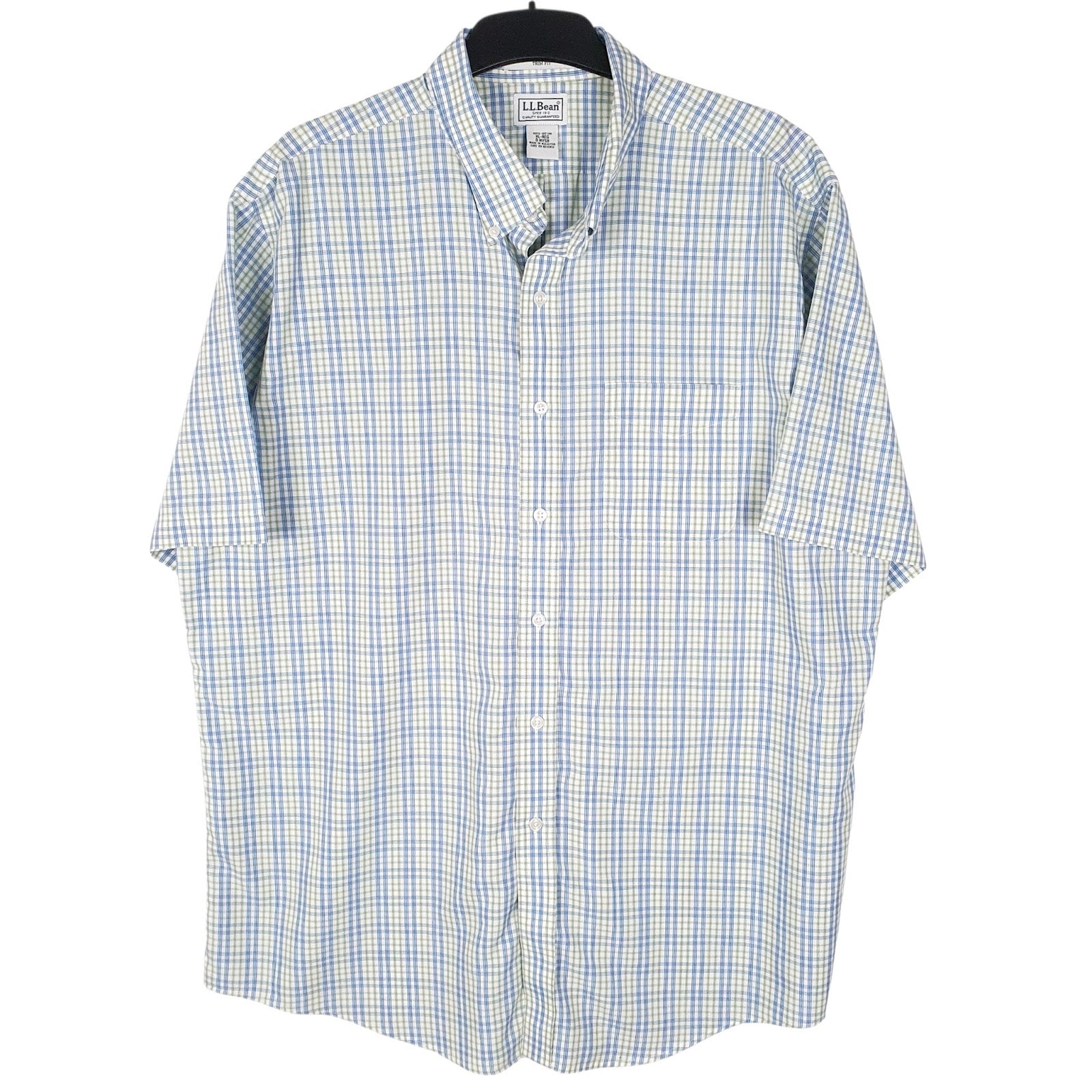Mens Blue L.L.Bean  Short Sleeve Shirt