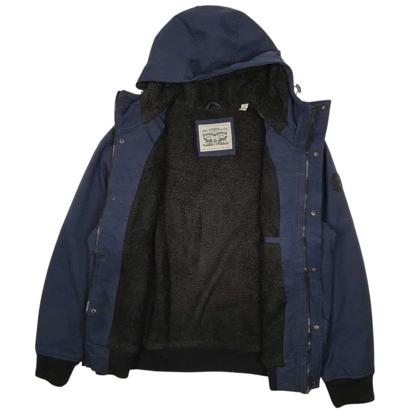 Mens Navy Levis Softshell Hoodie Active  Coat