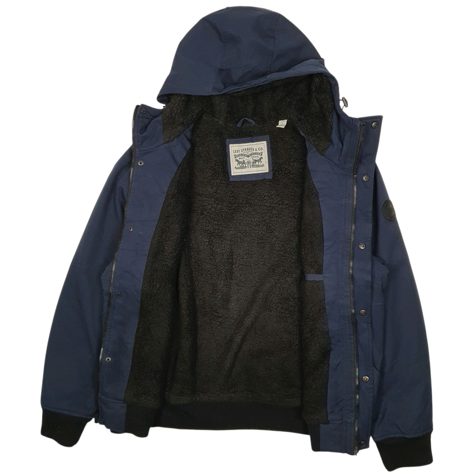Mens Navy Levis Softshell Hoodie Active  Coat