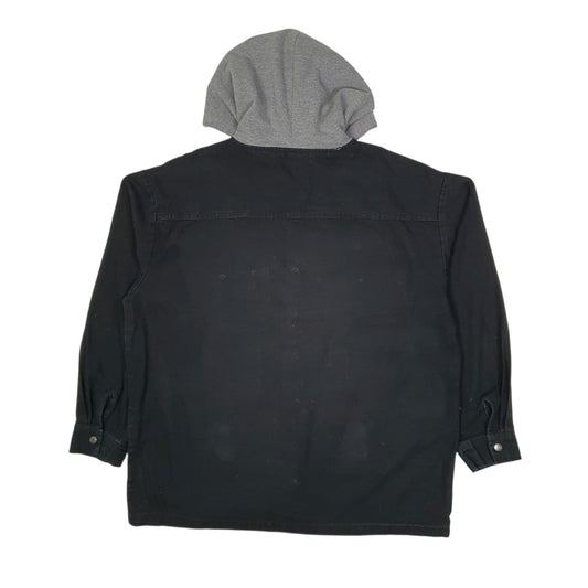 Mens Black Wrangler Hoodie Windbreaker Chore  Coat