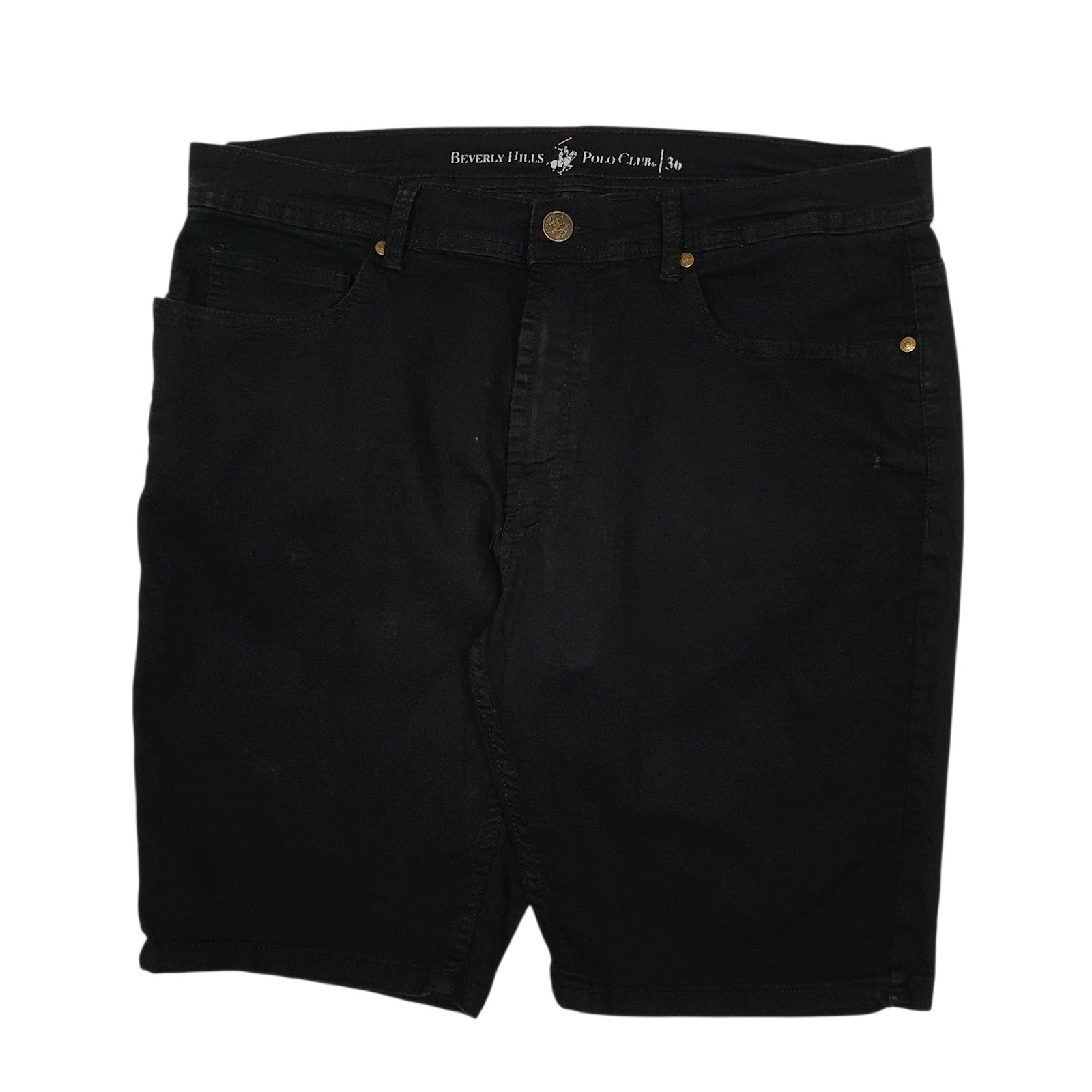 Mens Black Beverly Hills Polo Club Stretch Chino Shorts