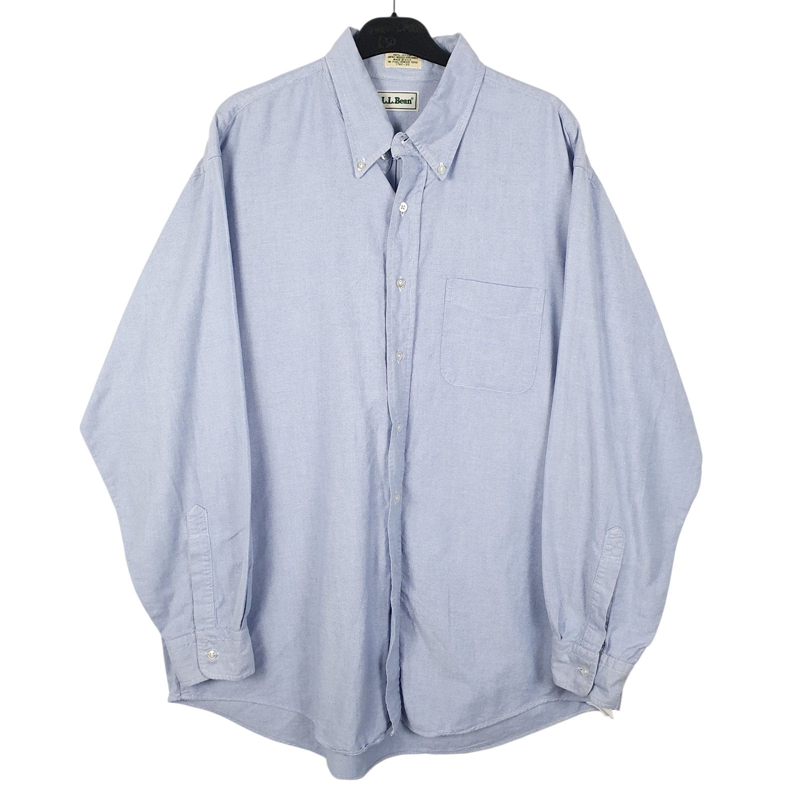 Mens Blue L.L.Bean Vintage 90s Made In USA Long Sleeve Shirt