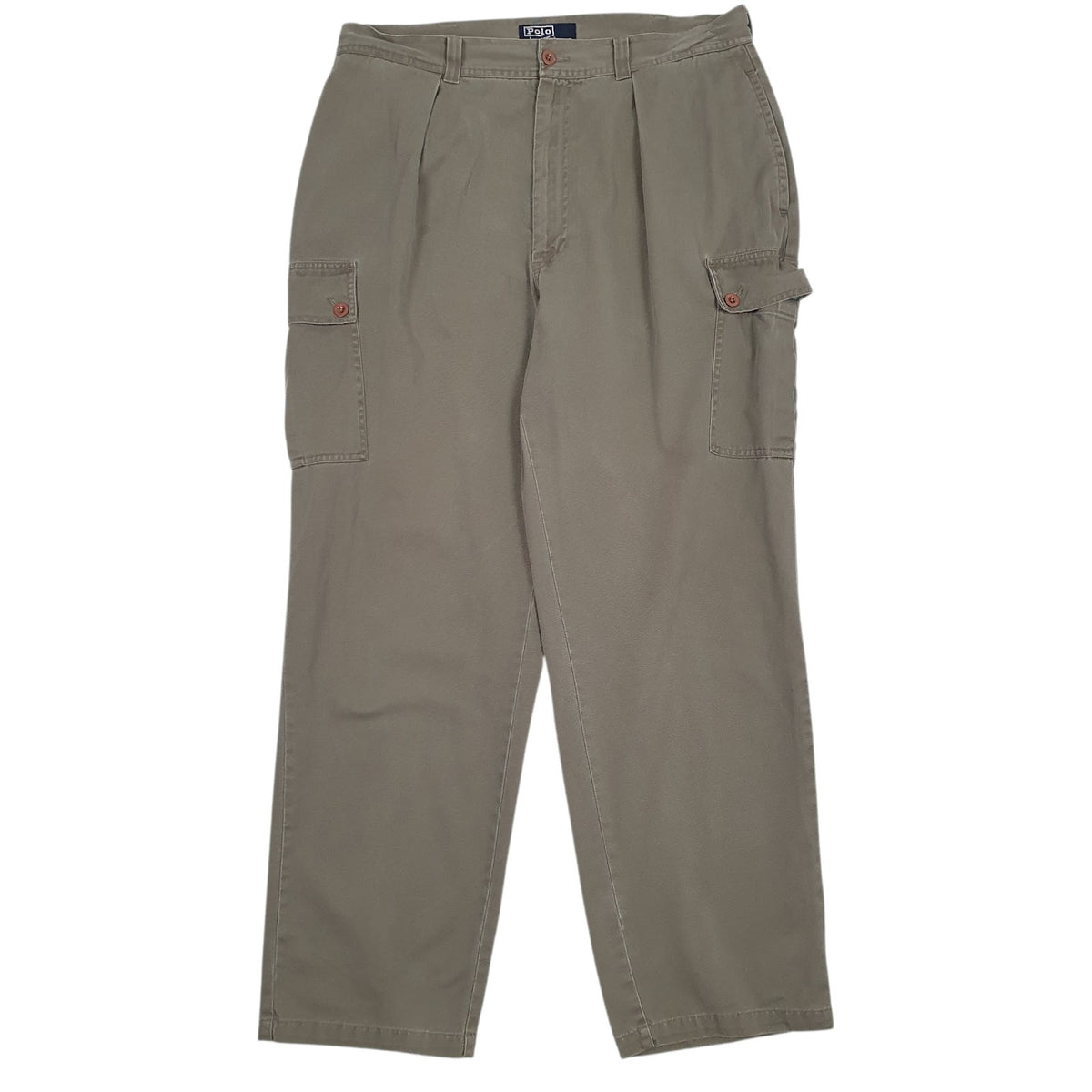 Mens Grey Polo Ralph Lauren Cargo Pleated Chino Trousers