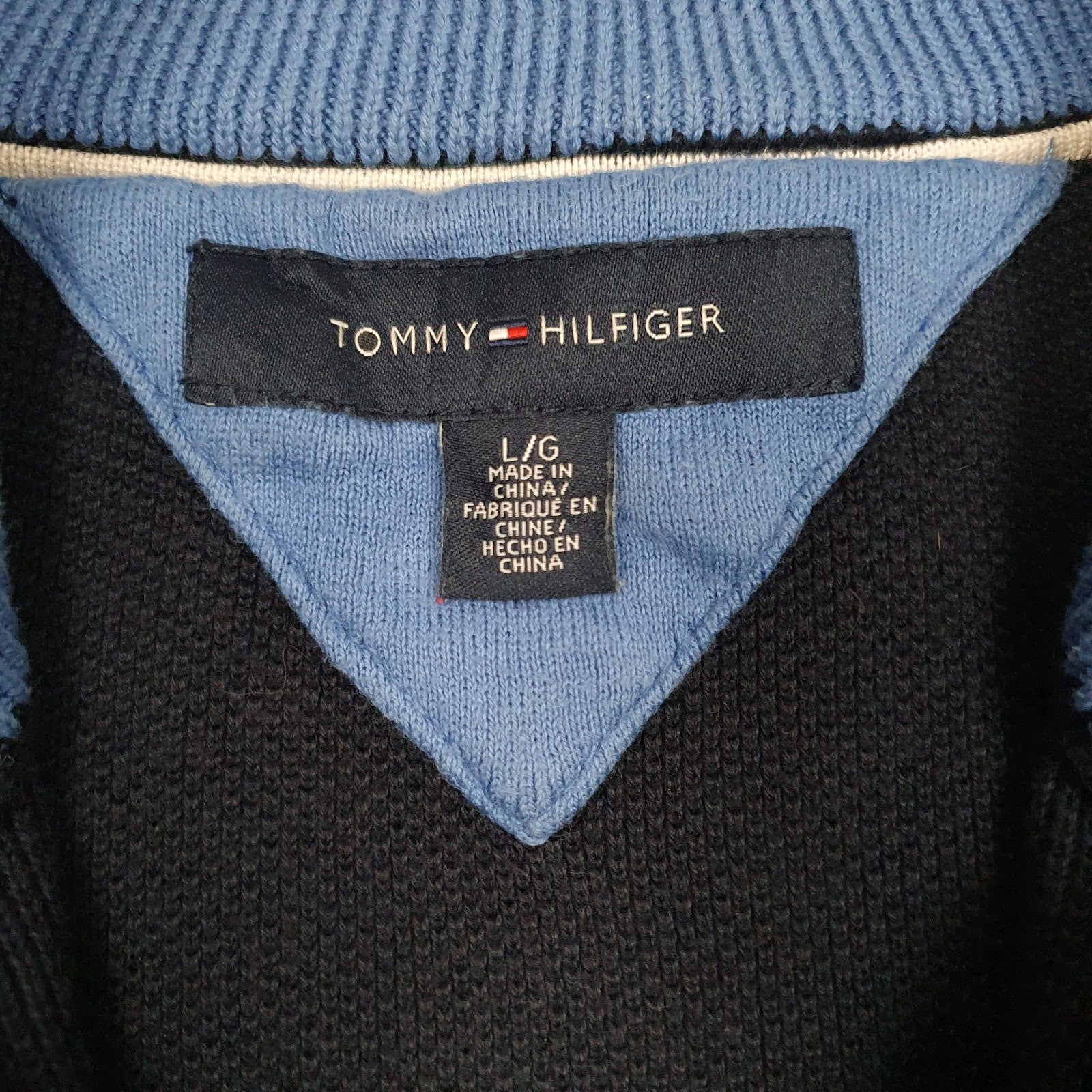 Mens Navy Tommy Hilfiger  Quarter Zip Jumper