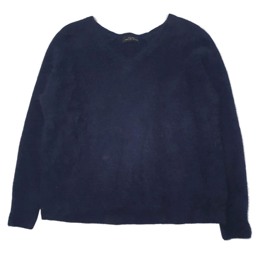 Womens Navy Uniqlo Fluffy Crewneck Jumper