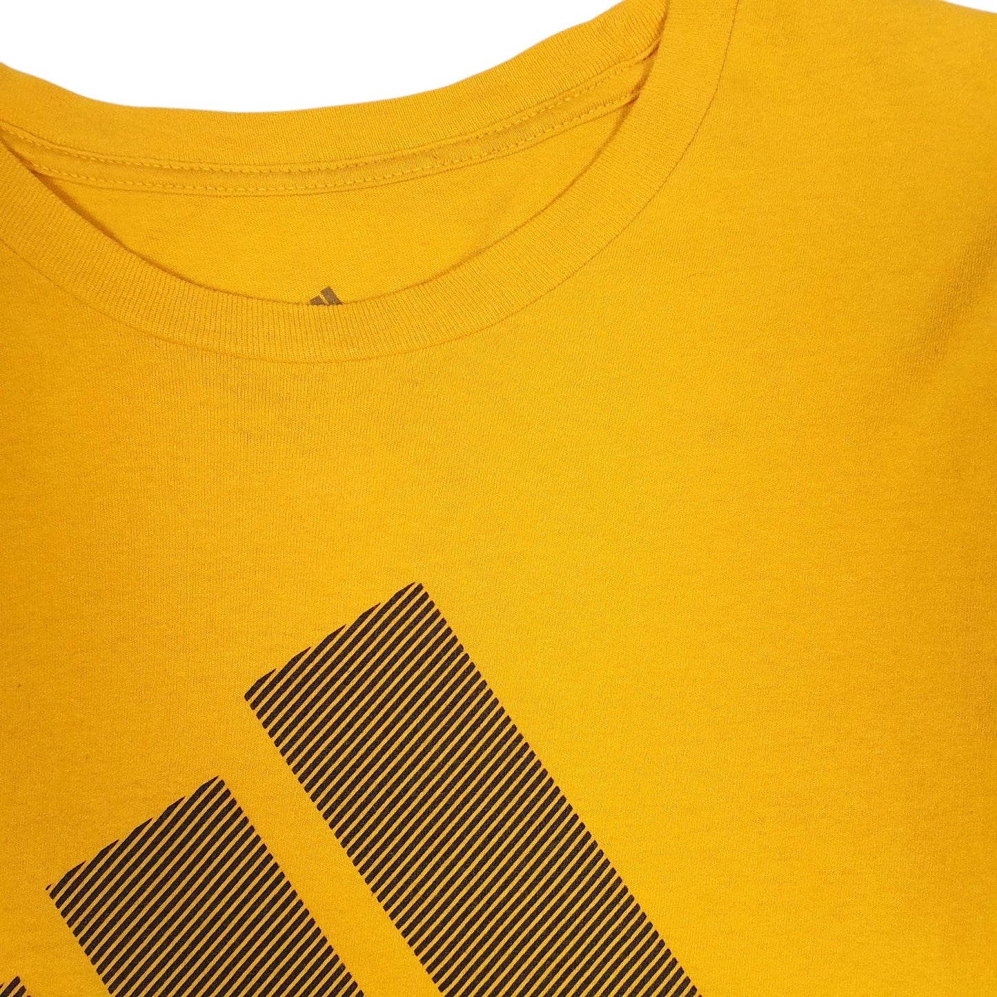 Mens Yellow Adidas Spellout  T Shirt