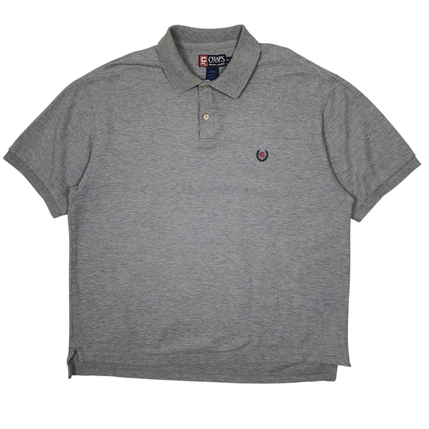 Mens Grey Ralph Lauren Vintage 90s Short Sleeve Polo Shirt