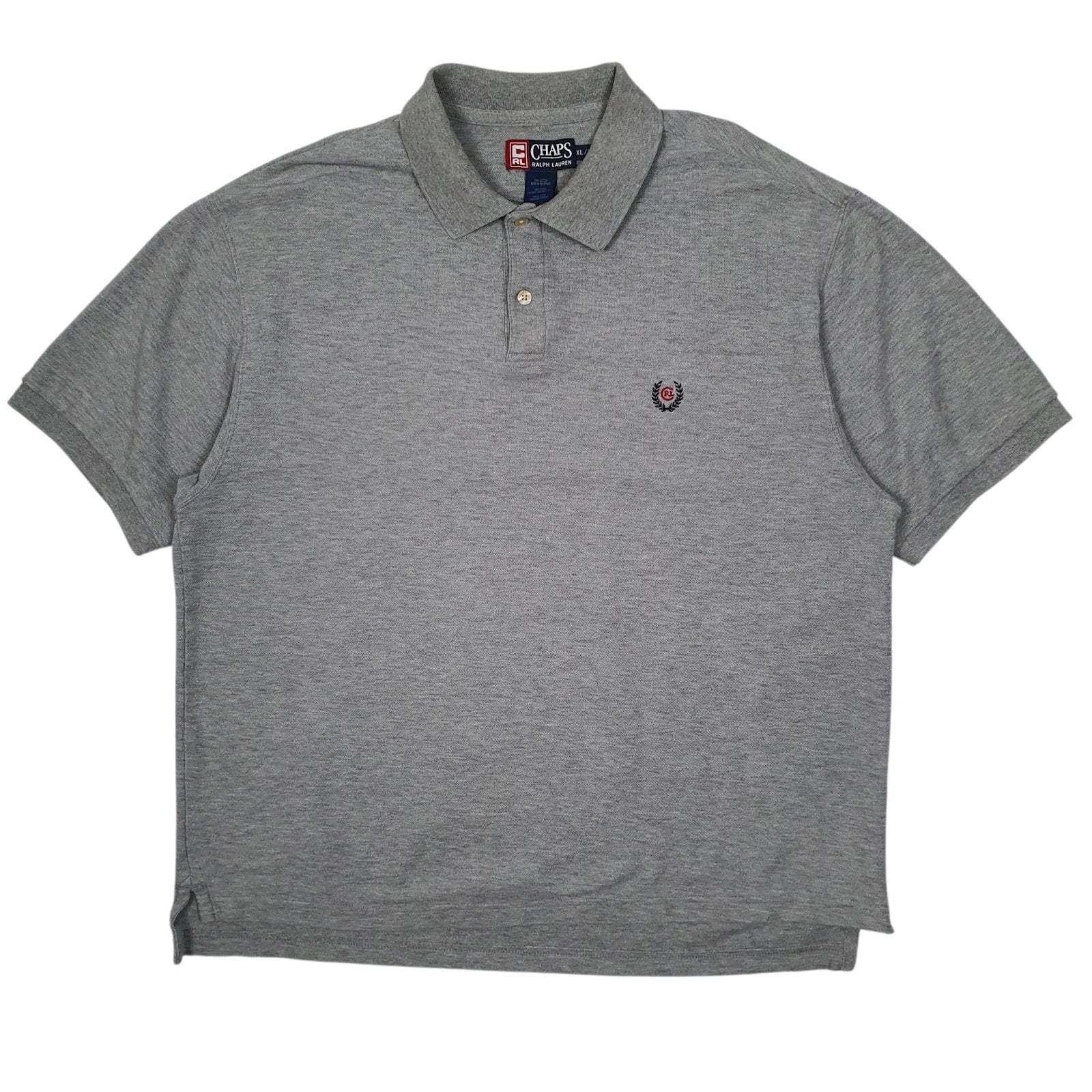 Mens Grey Ralph Lauren Vintage 90s Short Sleeve Polo Shirt