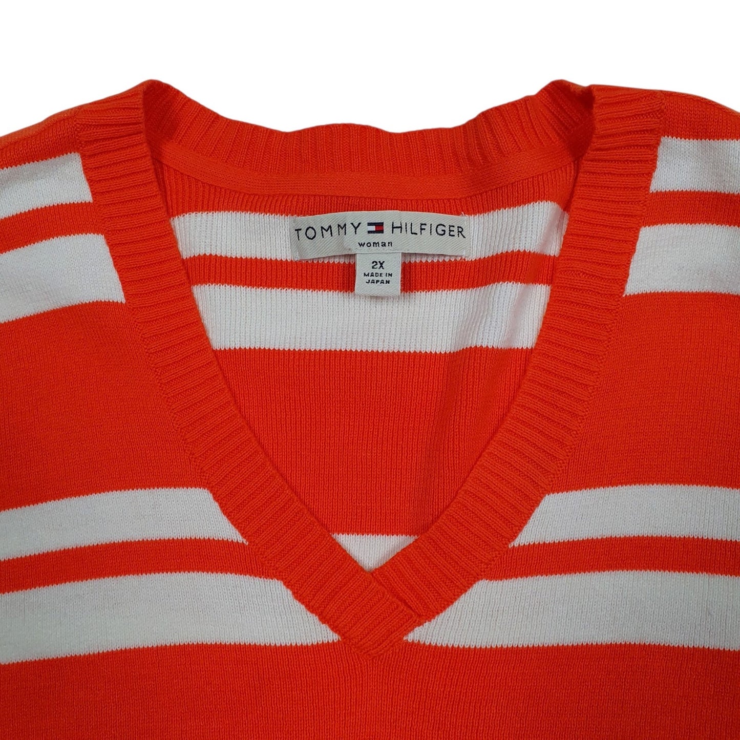 Womens Orange Tommy Hilfiger  V Neck Jumper