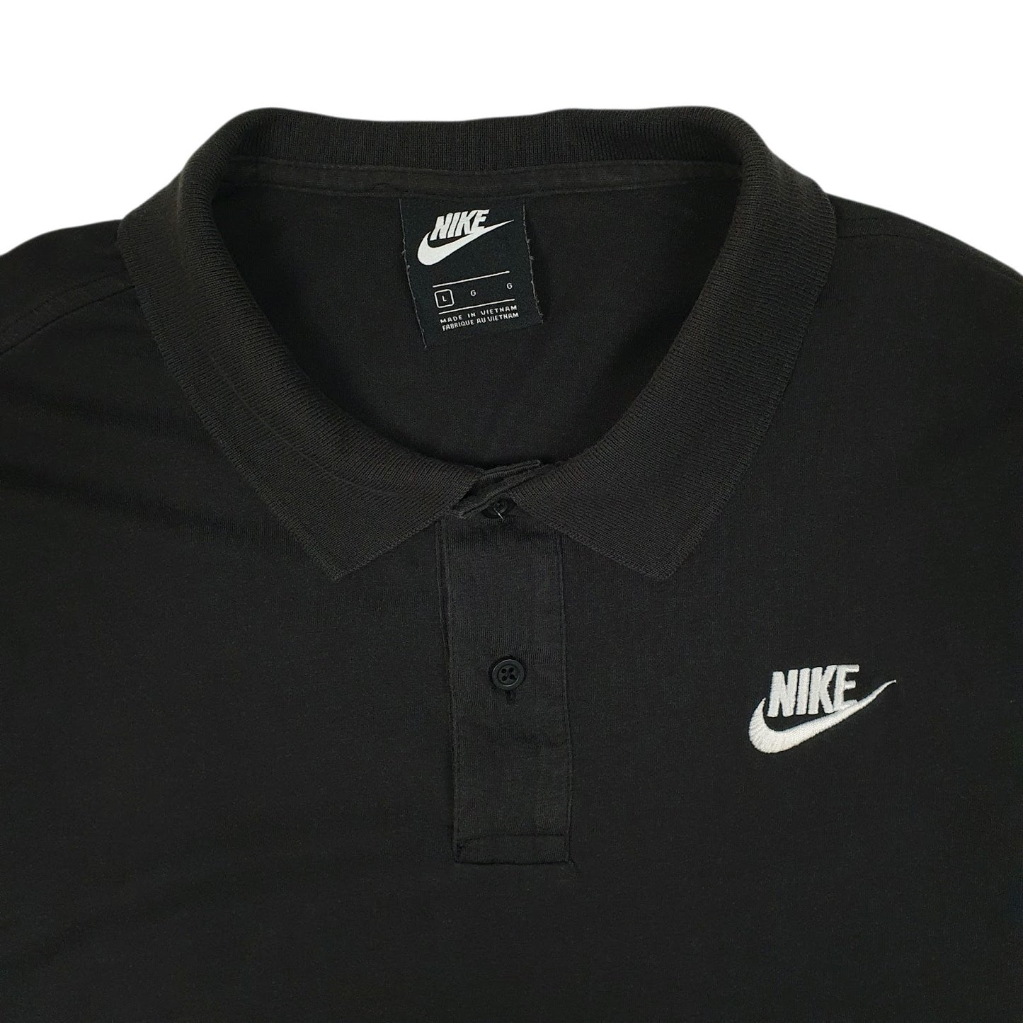 Mens Black Nike  Hoodie Polo Shirt