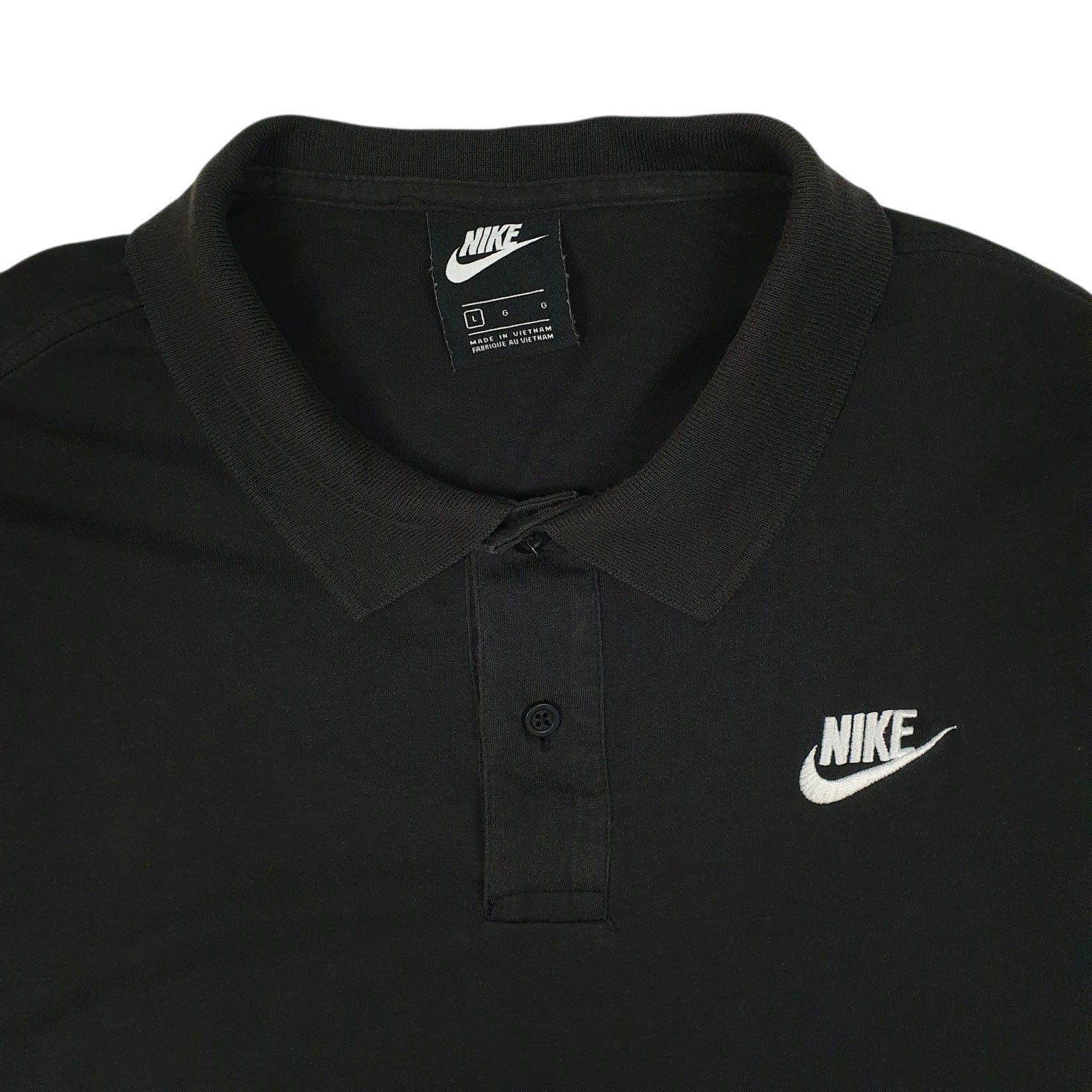 Mens Black Nike  Hoodie Polo Shirt
