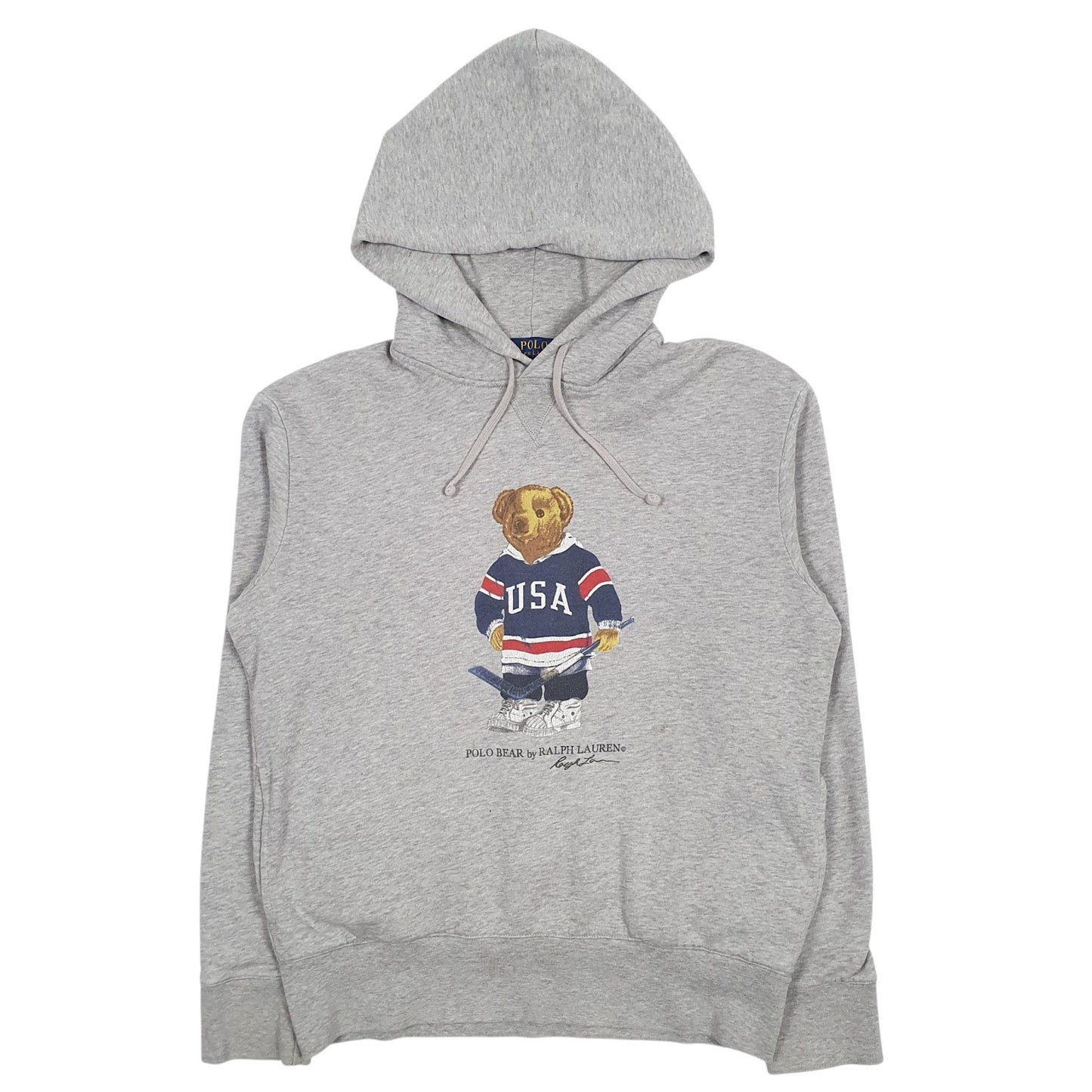 Mens Grey Polo Ralph Lauren Polo Bear Hoodie Jumper