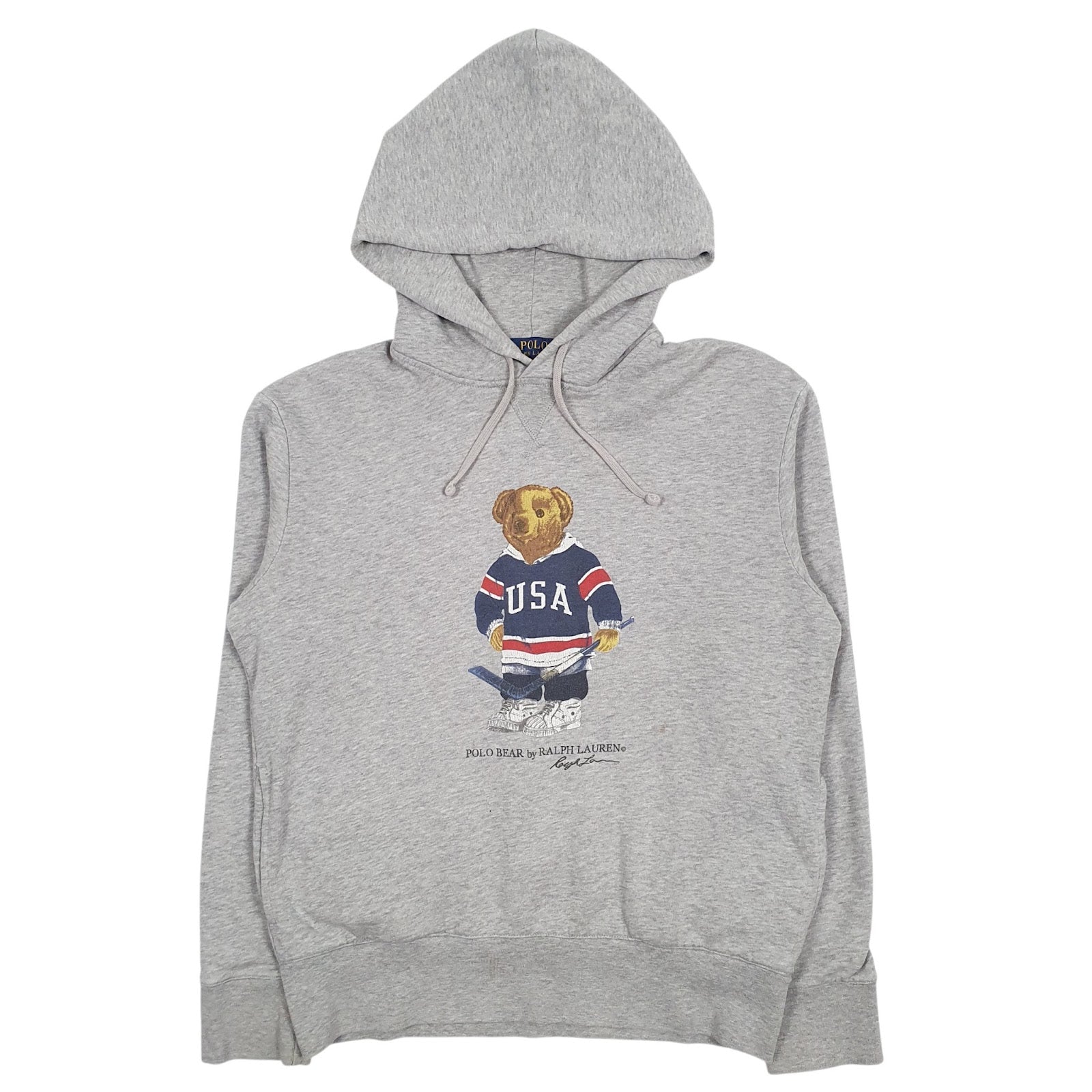 Mens Grey Polo Ralph Lauren Polo Bear Hoodie Jumper