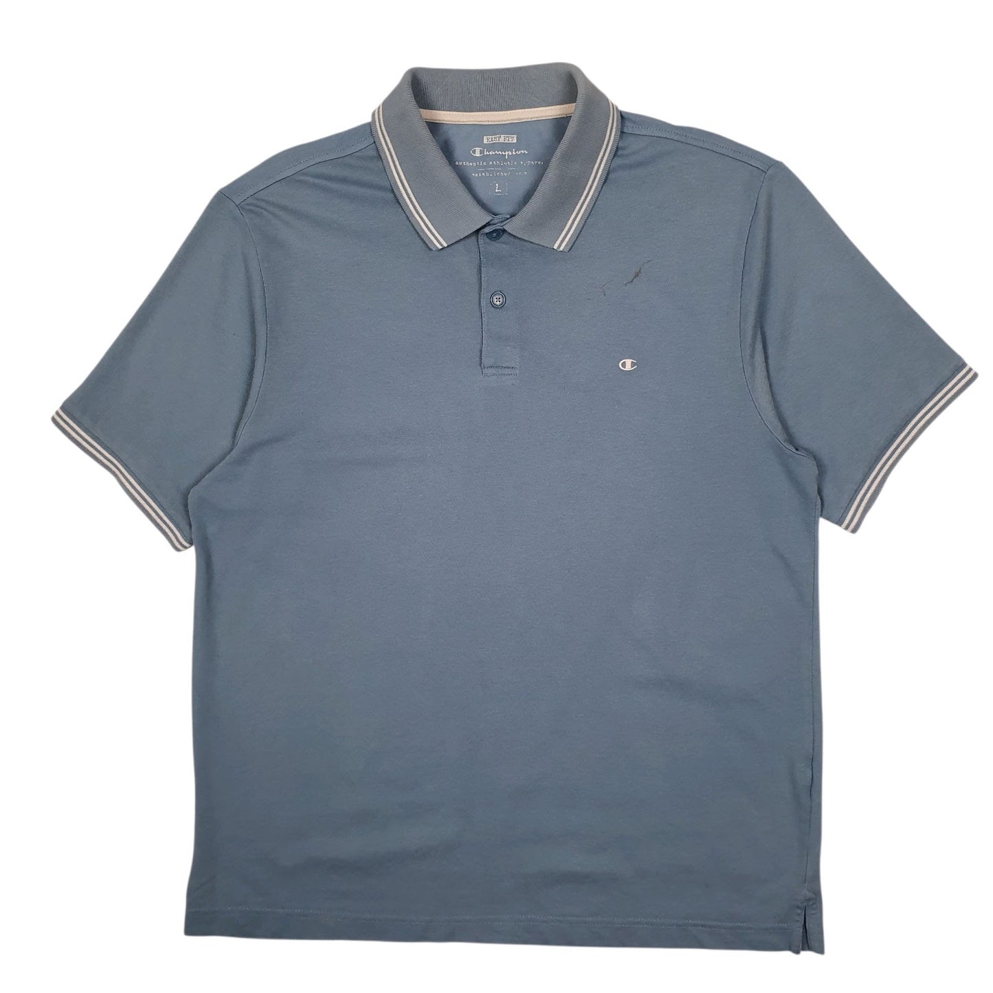 Mens Blue Champion  Short Sleeve Polo Shirt