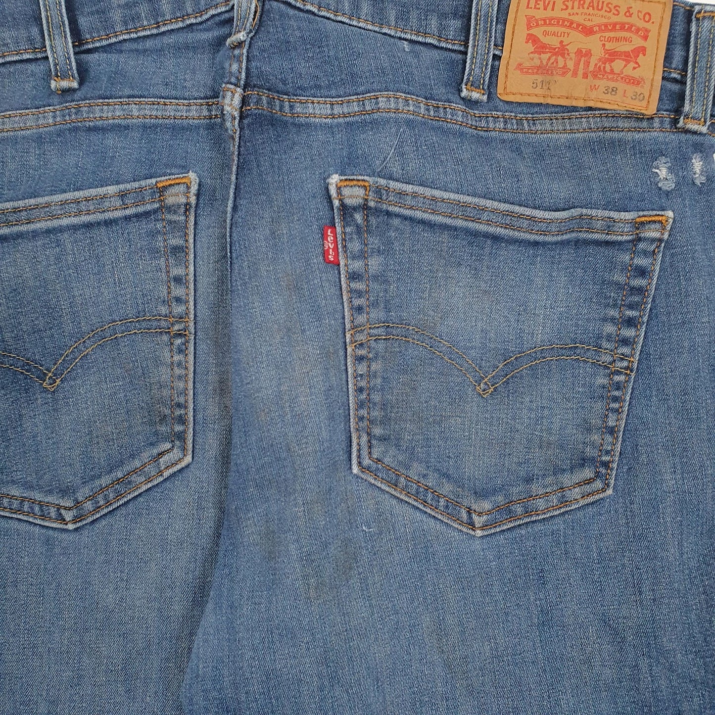 Mens Blue Levis Distressed  Jeans