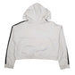 Womens White Adidas Crop Top Hoodie Jumper